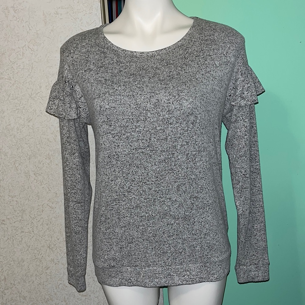 super soft ruffle sleeve bling juicy couture sweater